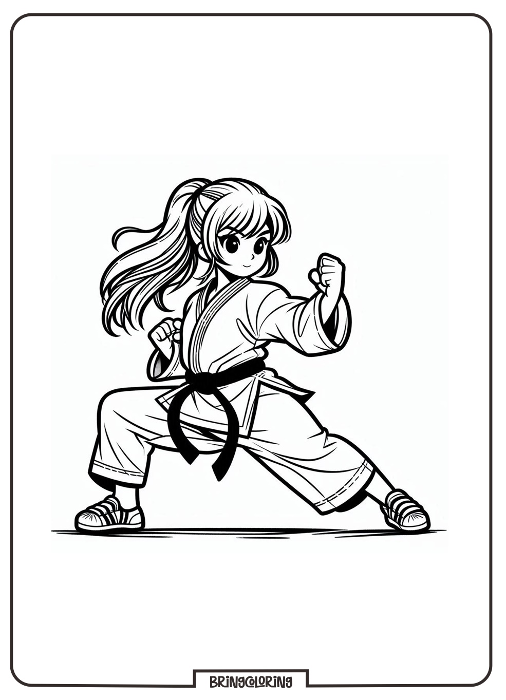 Karate Coloring Page for Kids 1 Karate Coloring Page for Kids