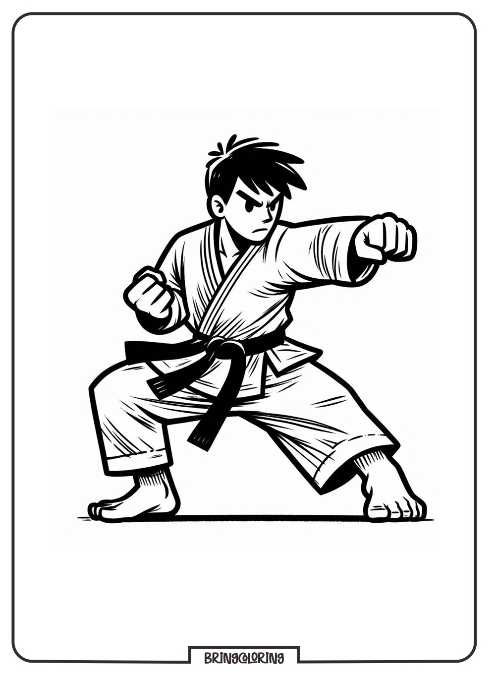 Karate Coloring Page for Kids 2 Karate Coloring Pages for Kids