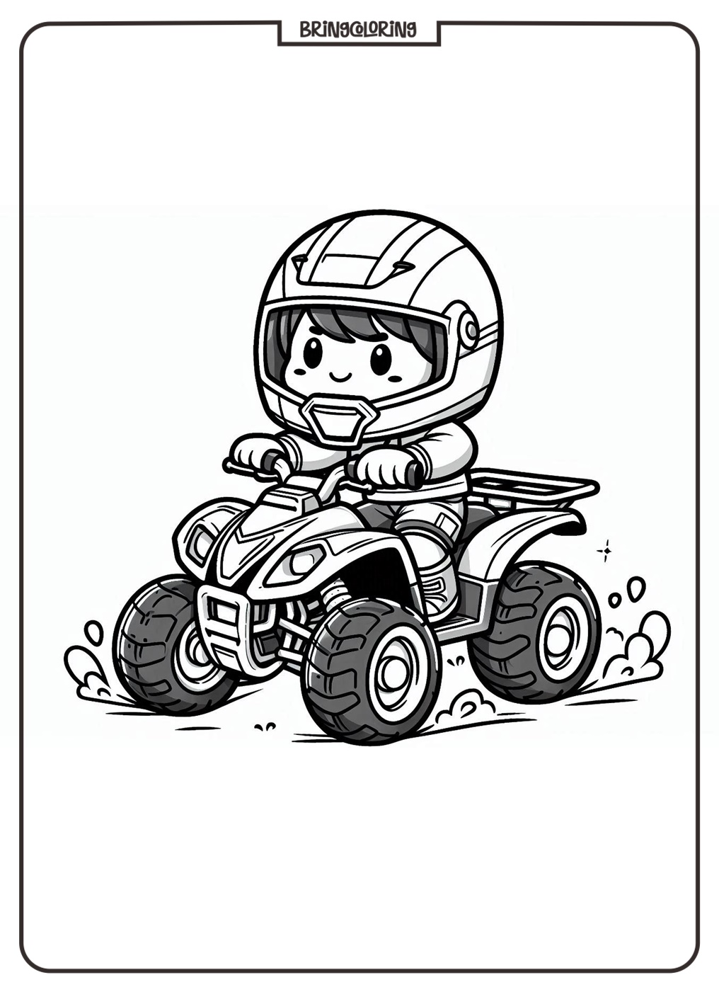 Little Boy Riding ATV Coloring Page for Kids bringcoloring