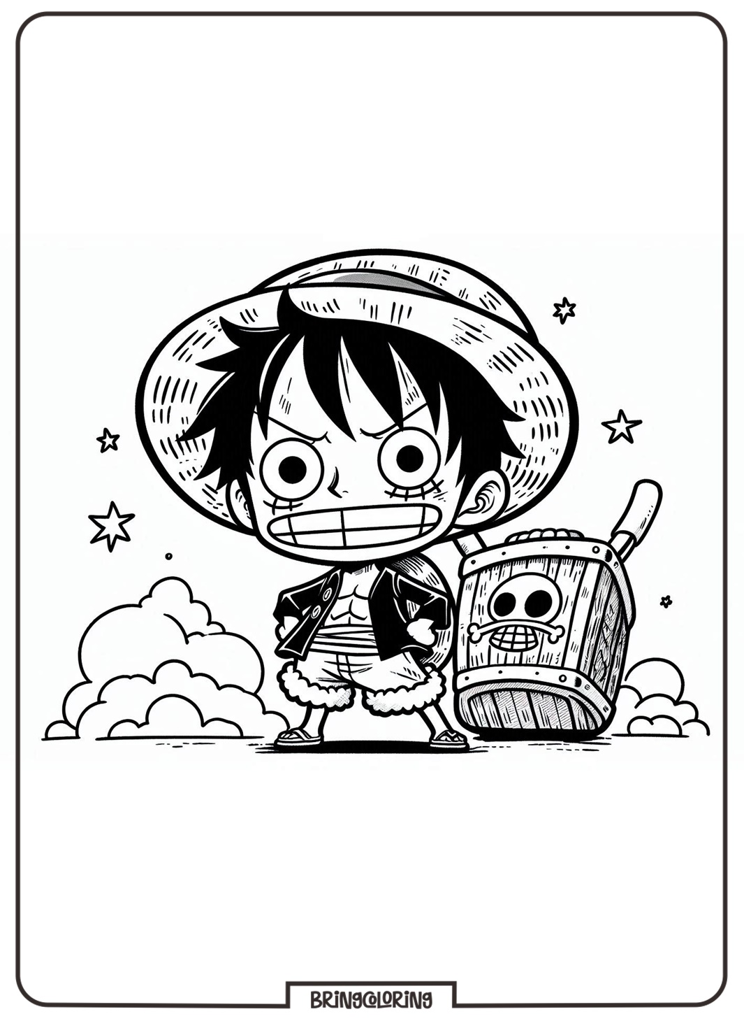 Luffy One Piece Cartoon Movie Coloring Page Bringcoloring.com