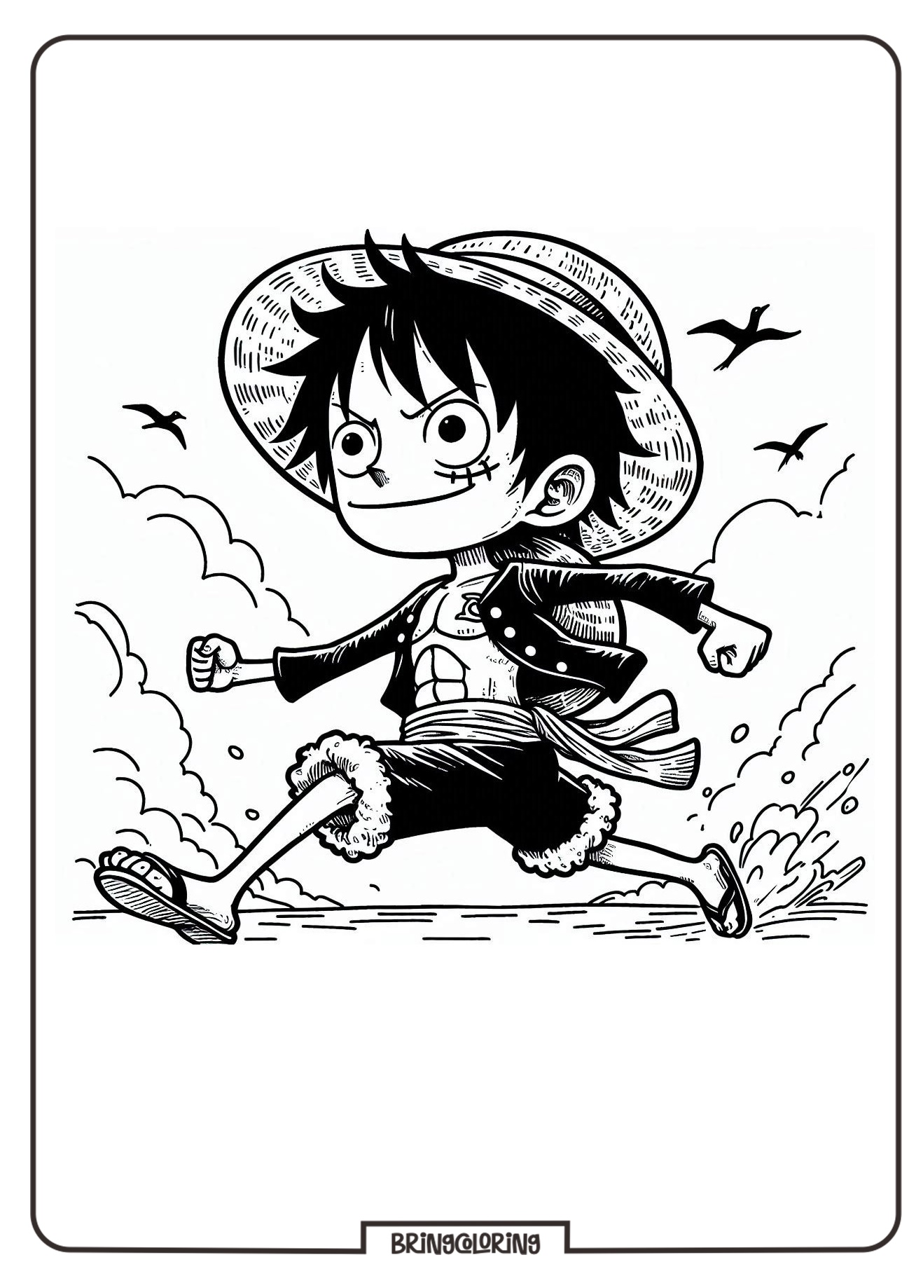 Luffy One Piece Coloring Page Bringcoloring.com