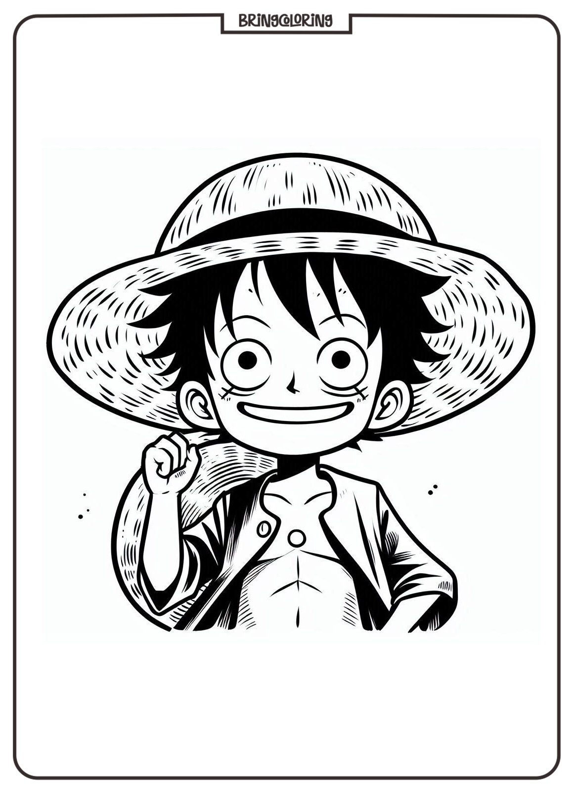 Luffy and his straw hat coloring pages