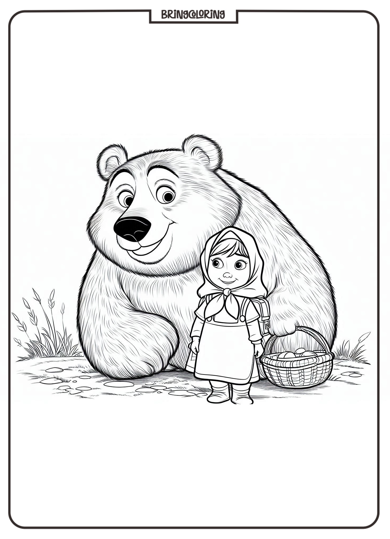 Masha and Bear Coloring Online Pages for Kids