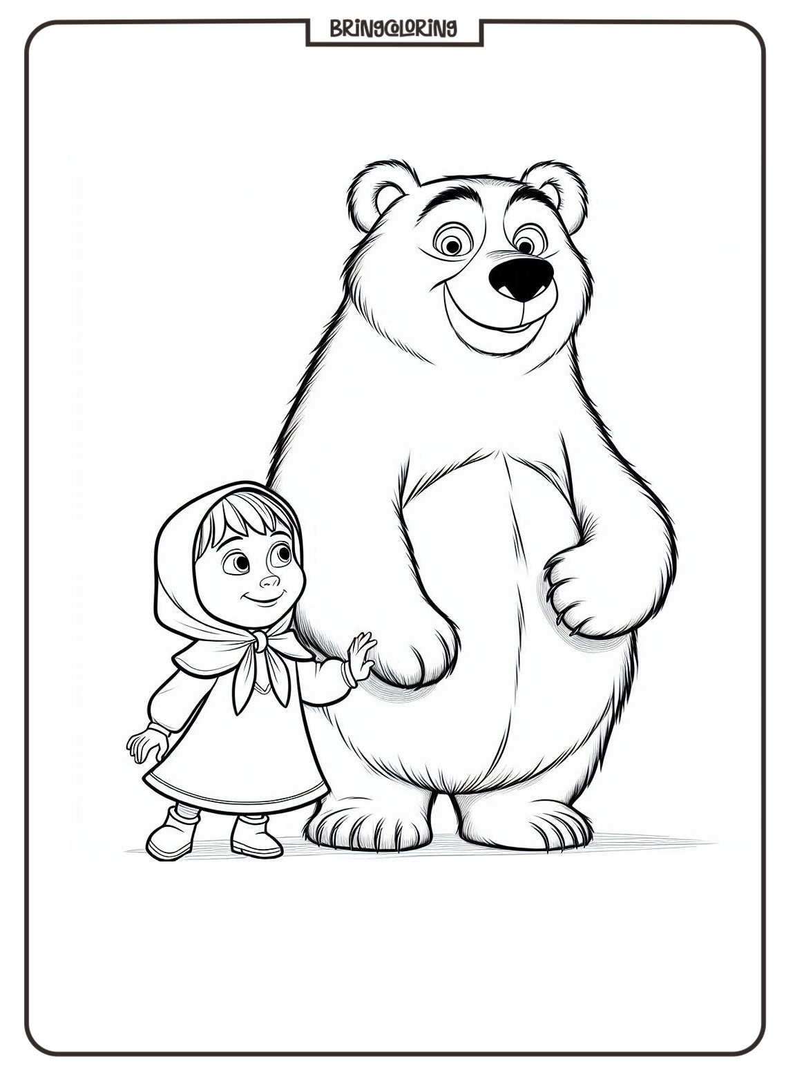 Masha and Bear Coloring Online Pages