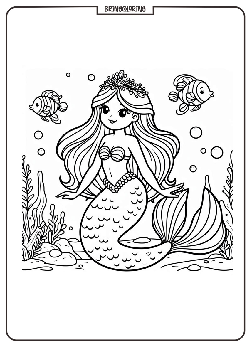 Dive Under the Sea with the Mermaid Coloring Pages for Kids 3 Mermaid coloring pages for kids
