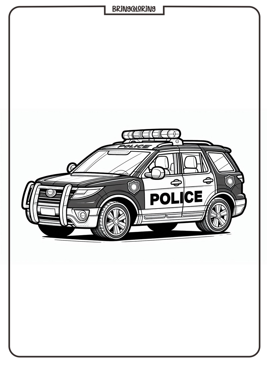 Police Cars Coloring Pages for Kids 3 Police Car Coloring Pages for Kid