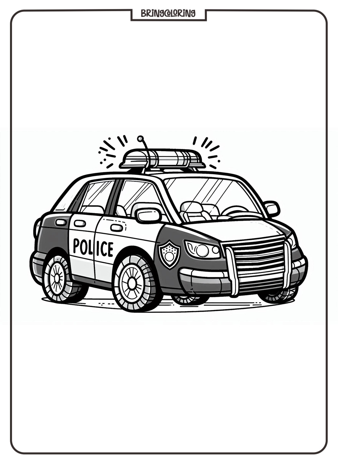 Police Cars Coloring Pages for Kids 4 Police Car Coloring Pages for Kids