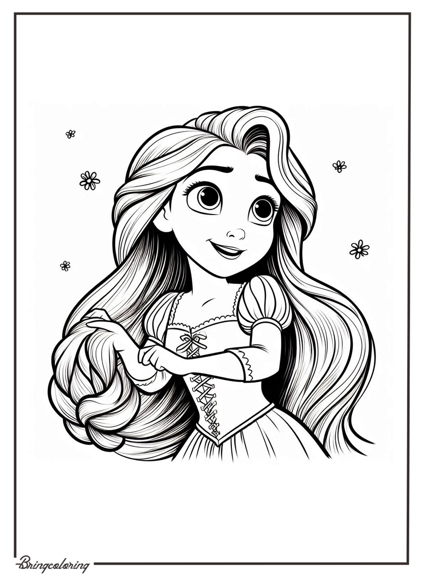 Favorite Fairy Tale Princess Rapunzel Coloring Pages 1 Rapunzel Coloring Online Page for Kids