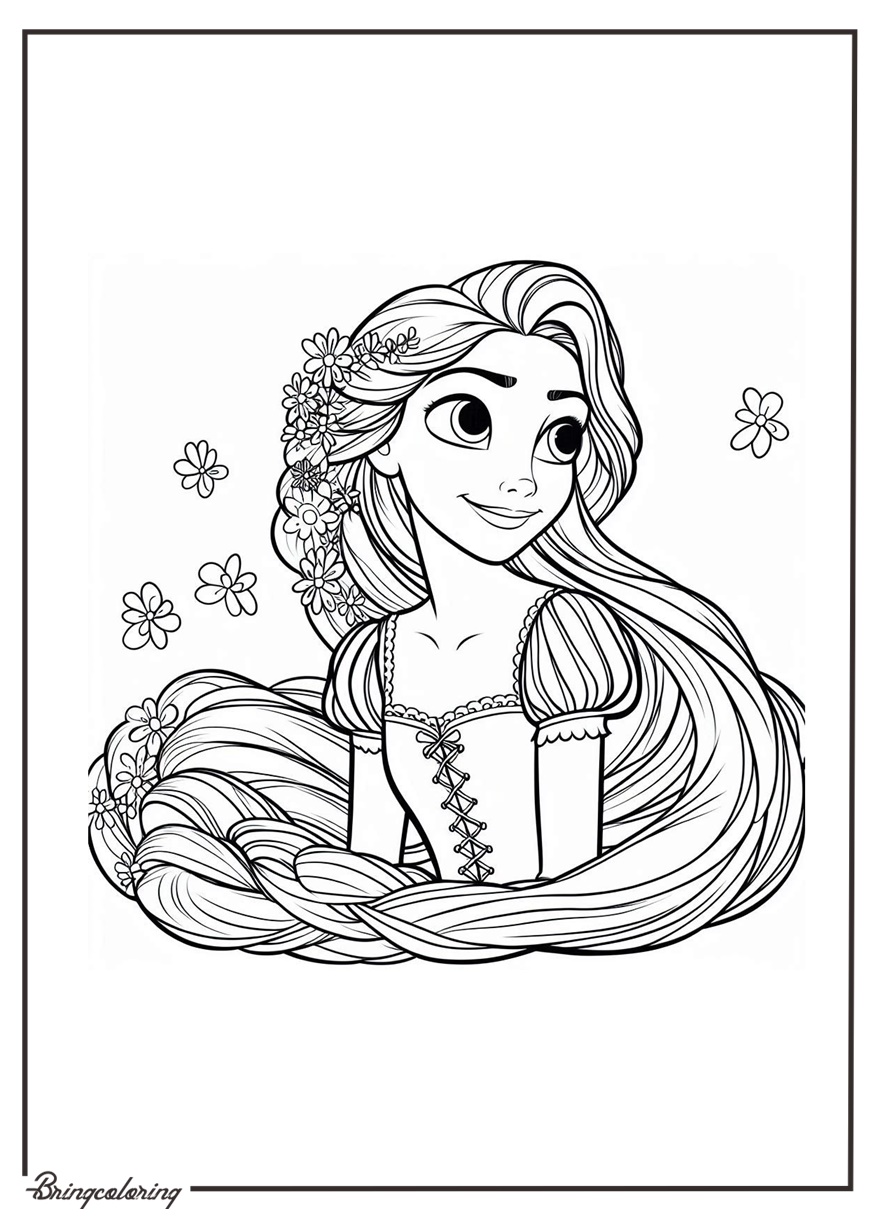 Favorite Fairy Tale Princess Rapunzel Coloring Pages 2 Rapunzel Coloring Online Pages for Kids