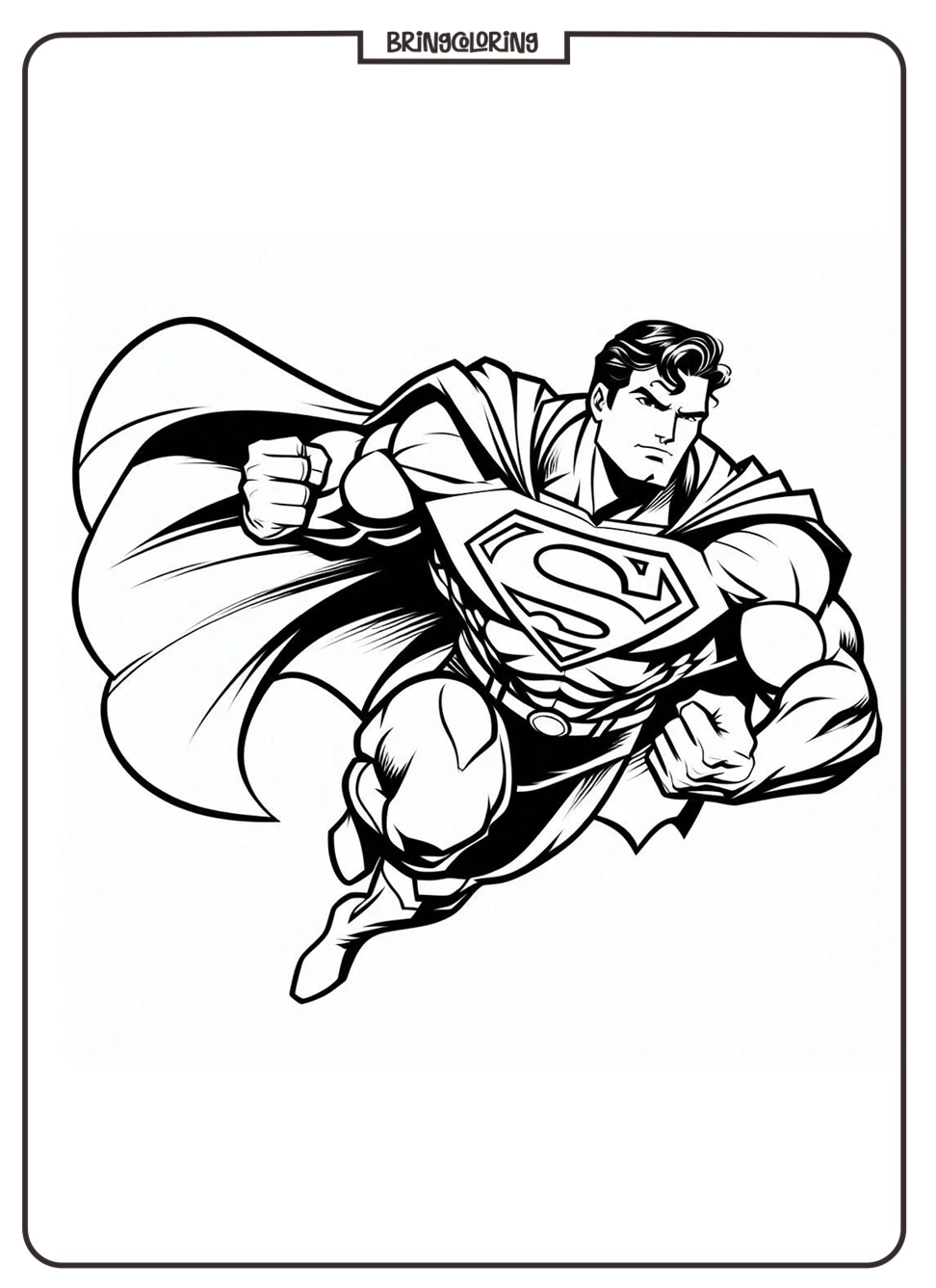 Let’s Color Superman in Action! 1 Superman in Action Coloring Online Page