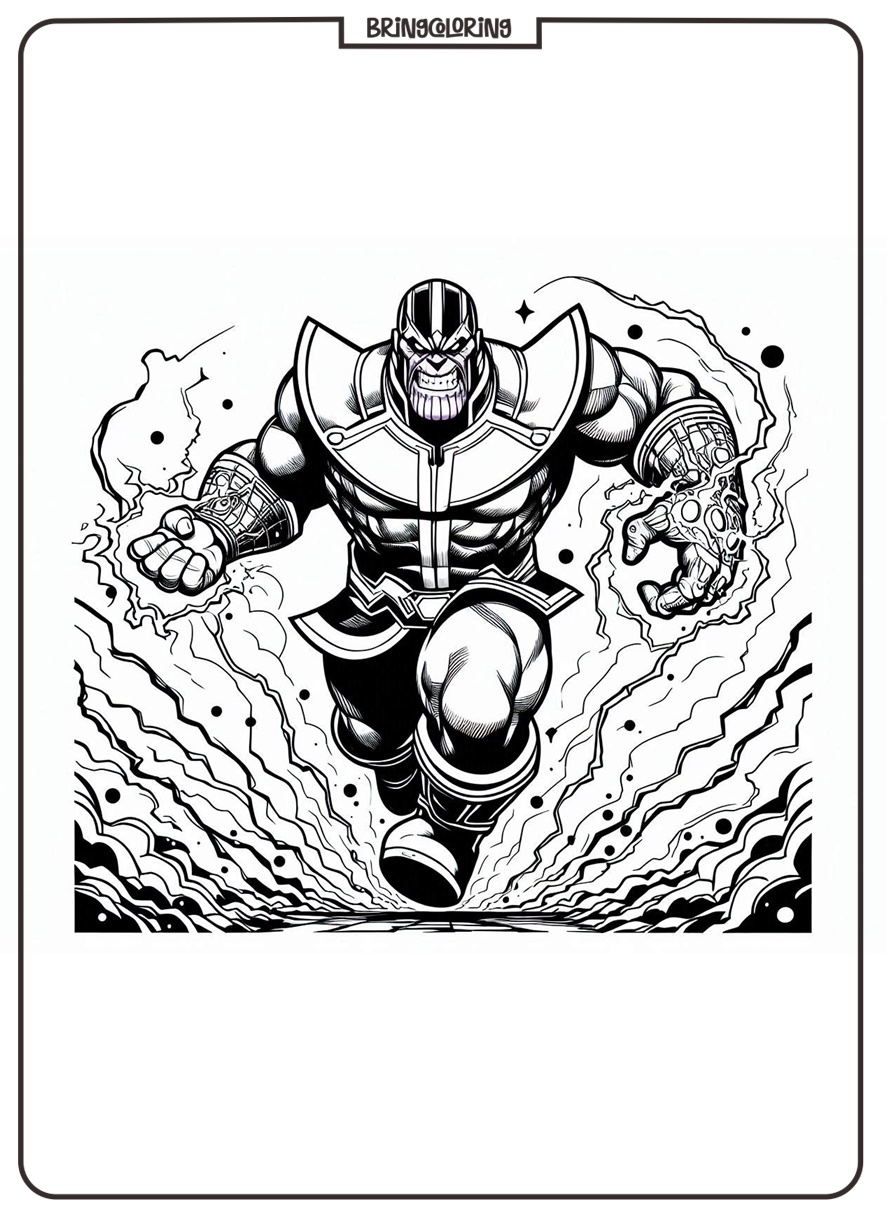 Color the Mighty Thanos!  1 Thanos Coloring Online Page