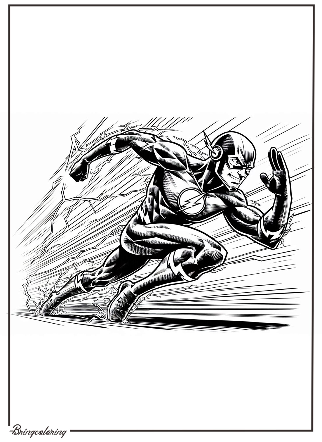 The Flash Coloring Page for Kids 1 The Flash Coloring Online Page