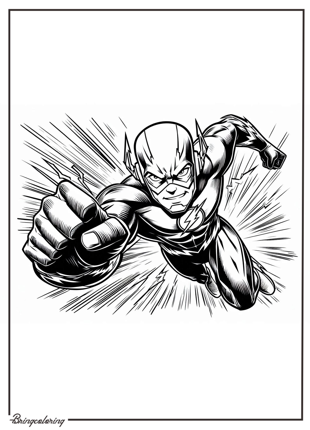 The Flash Coloring Page for Kids 2 The Flash Coloring Online Pages for Kid