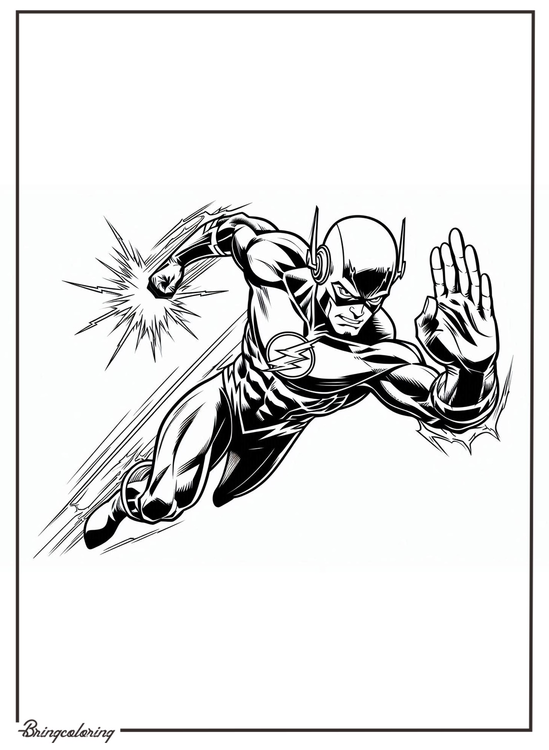 The Flash Coloring Page for Kids 3 The Flash Coloring Online Pages for Kids