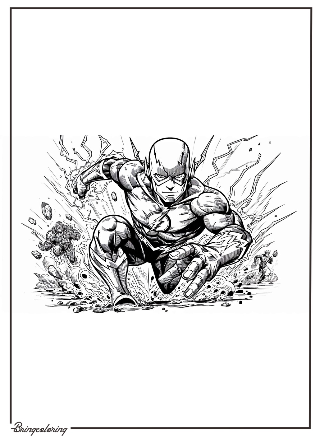 The Flash Coloring Page for Kids 4 The Flash Coloring Online Pages