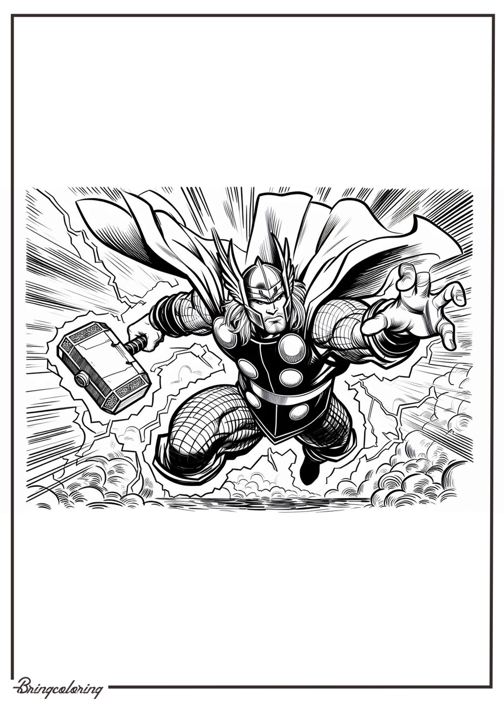 The Mighty Avenger Thor Coloring Pages 1 Thor Coloring Online Page