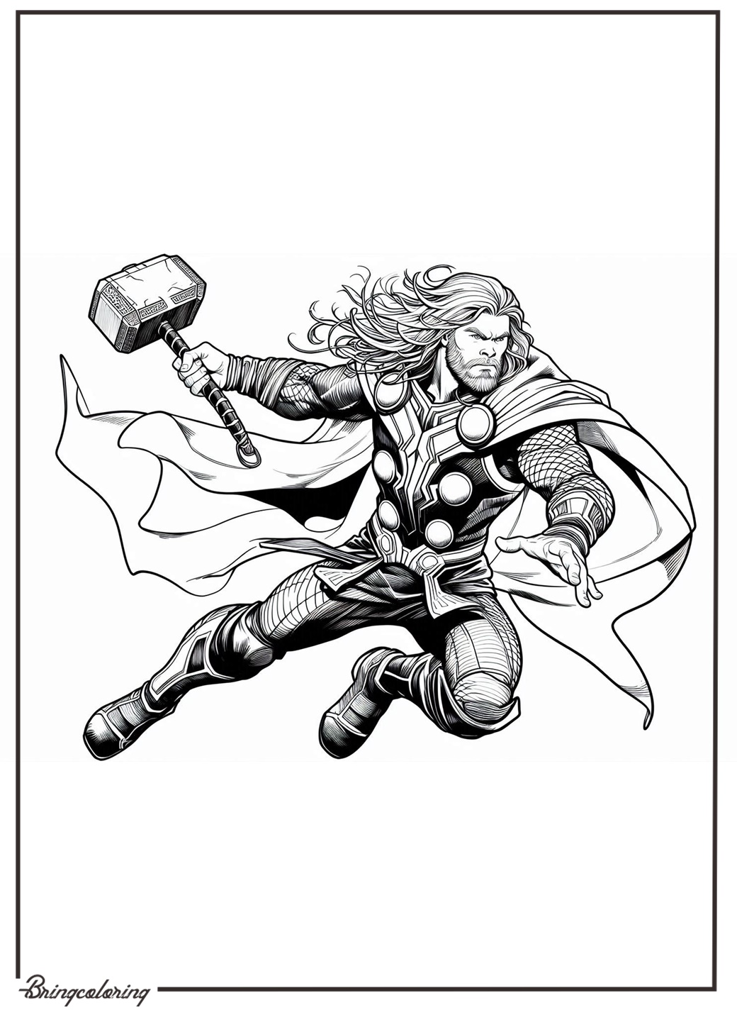 The Mighty Avenger Thor Coloring Pages 2 Thor Coloring Online Pages for Kids