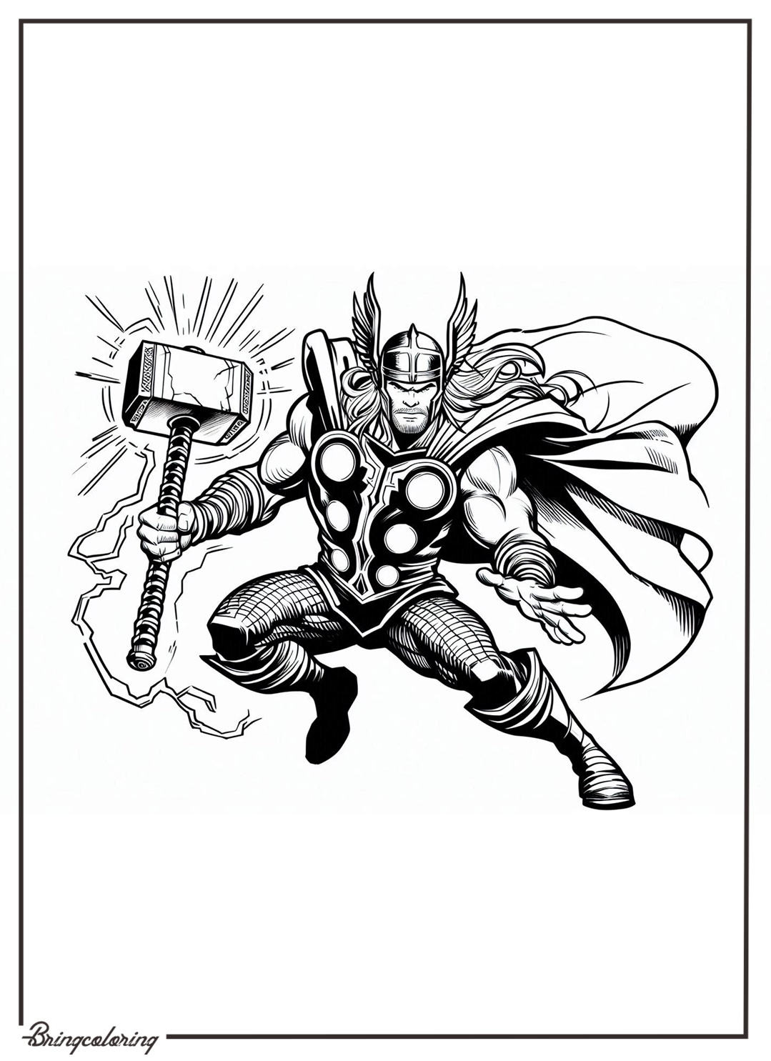 The Mighty Avenger Thor Coloring Pages 3 Thor Coloring Online Pages