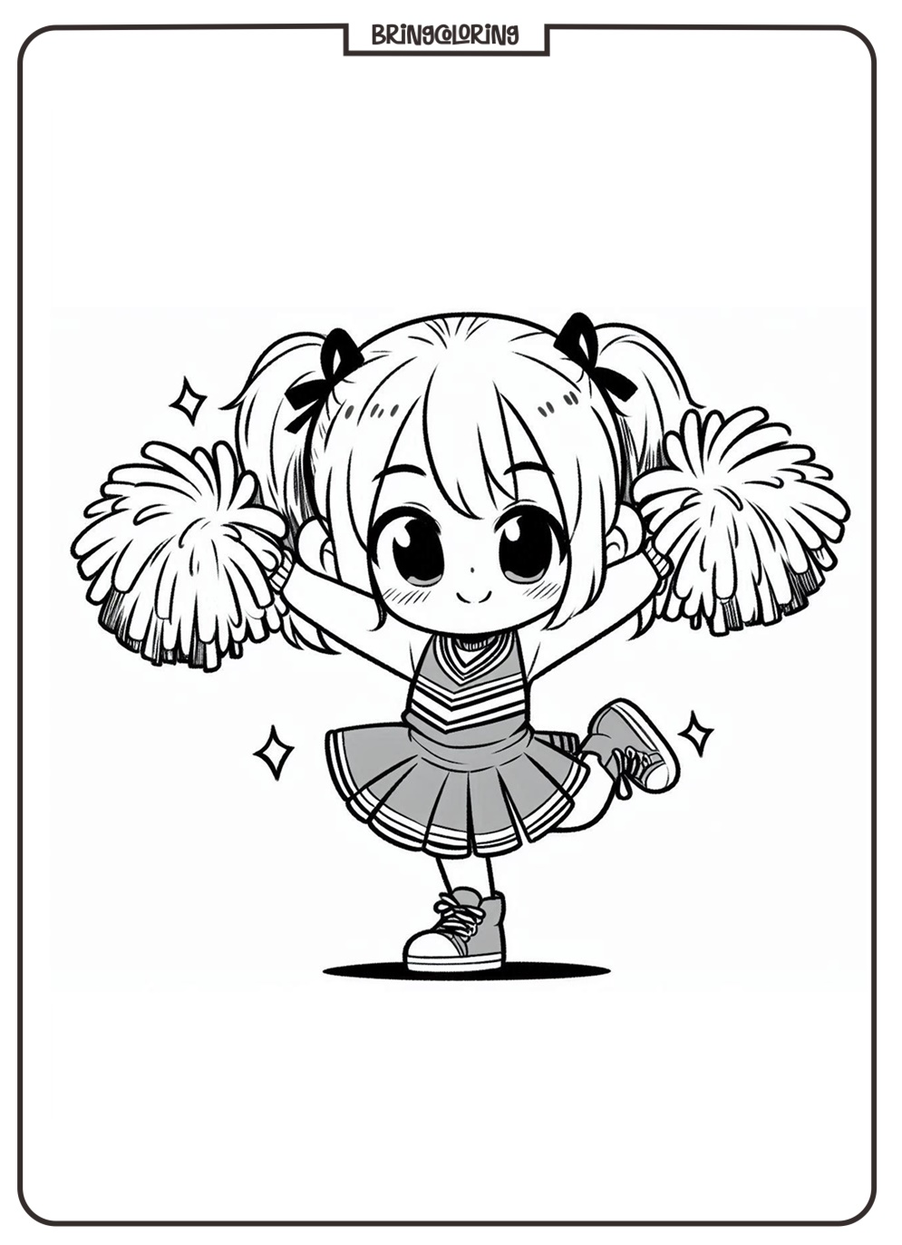 cheerleader coloring page for kids