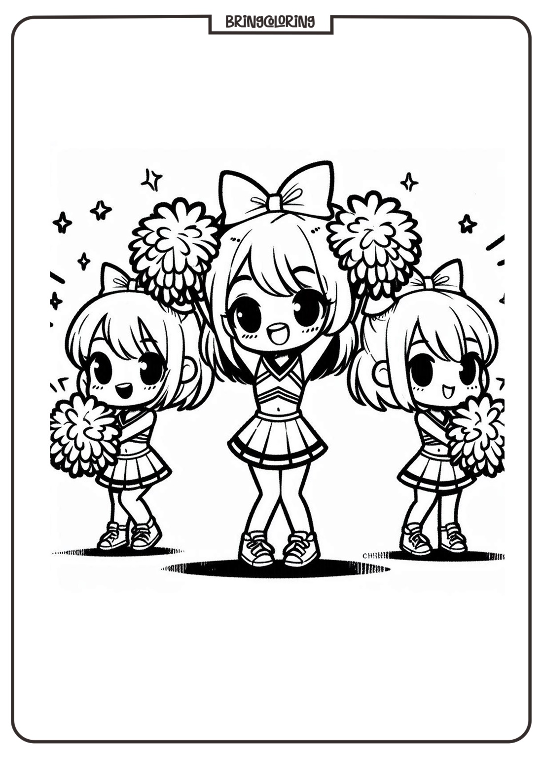 cheerleader coloring pages for kid