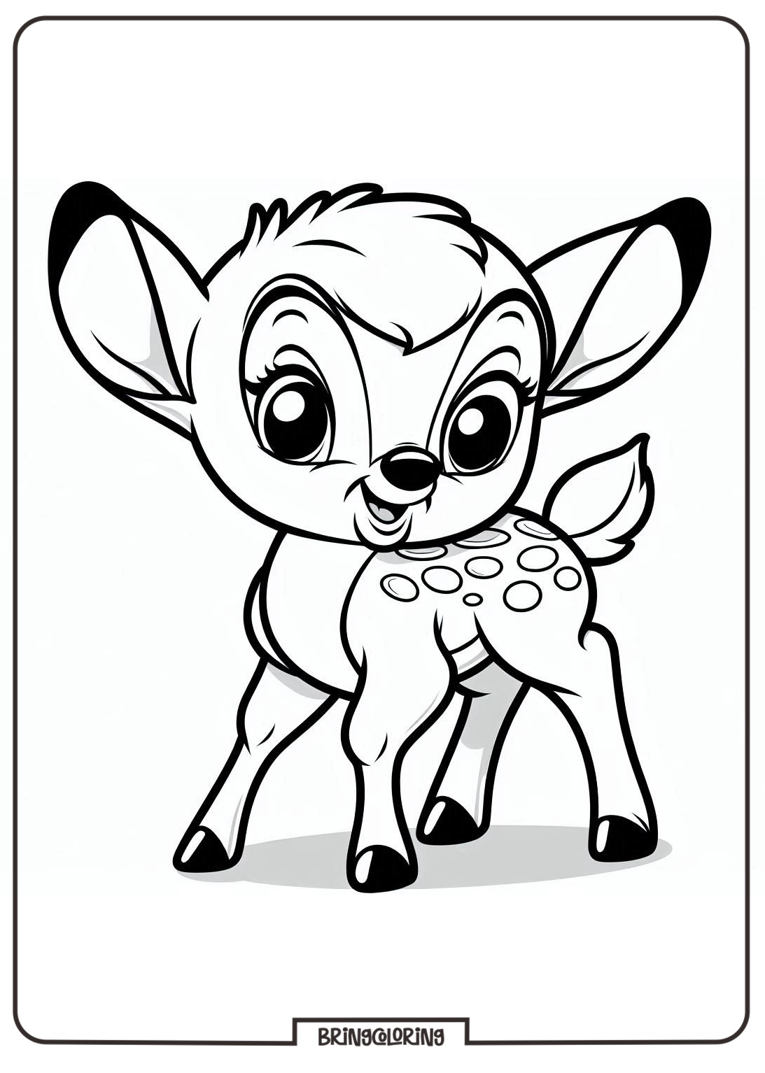 Adorable Deer Bambi Coloring Pages 1 disney bambi coloring online pages