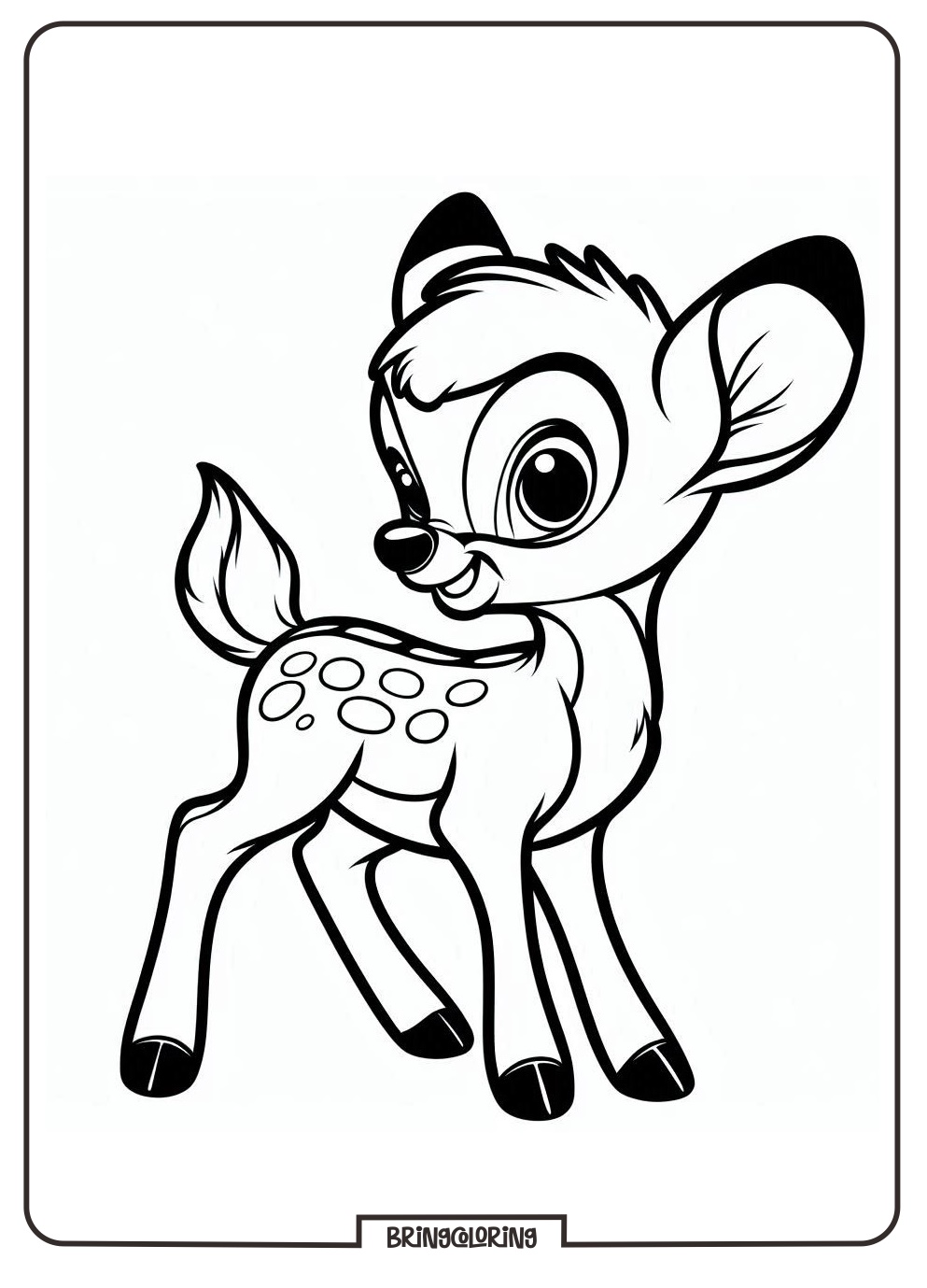 Adorable Deer Bambi Coloring Pages 3 disney bambi coloring pages
