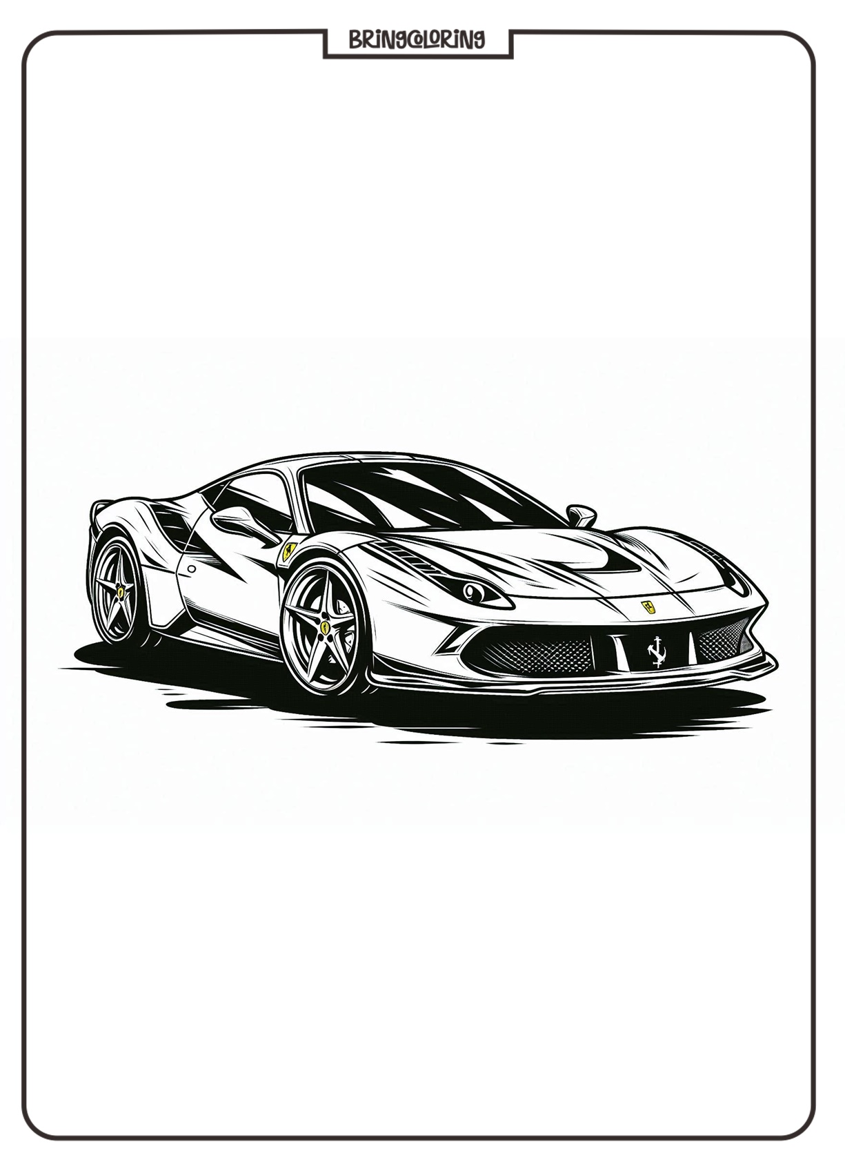 ferrari sport car coloring Pages for kids