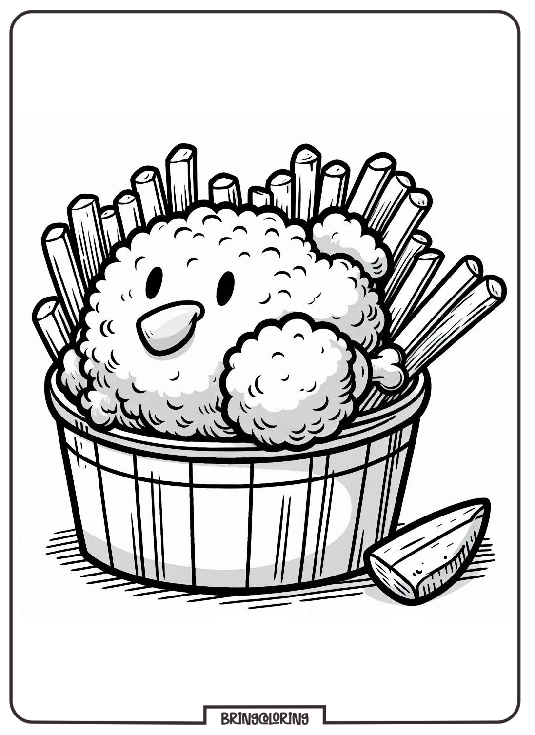 Delicious Fried Chicken Coloring Pages 3 fried chicken coloring online pages for kid