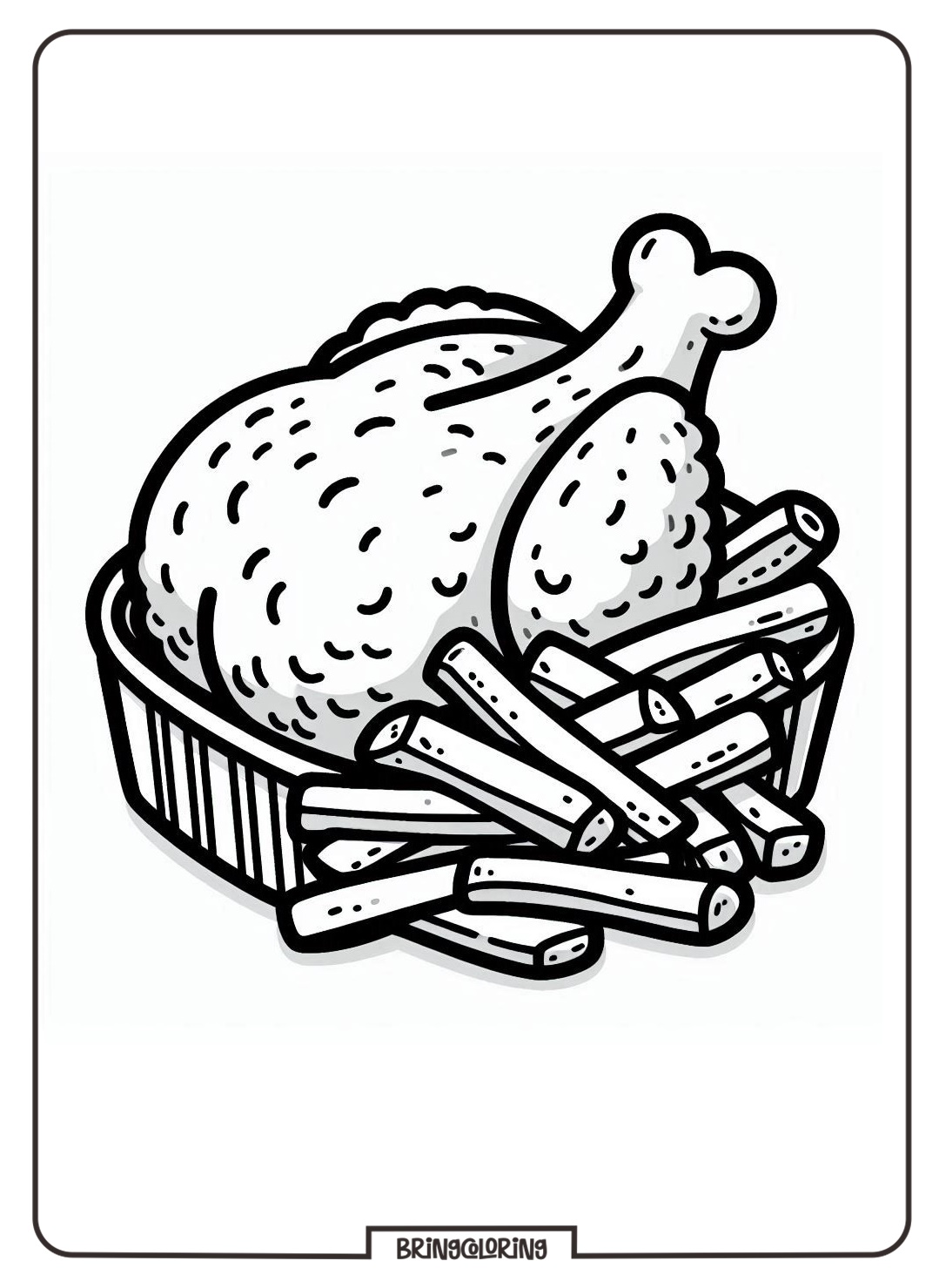 Delicious Fried Chicken Coloring Pages 4 fried chicken coloring online pages for kids
