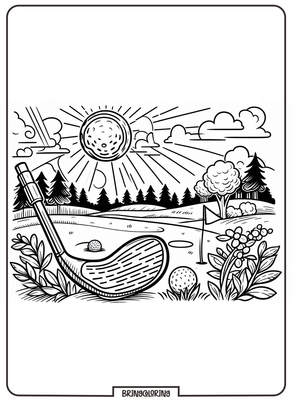 golf coloring online page for kid