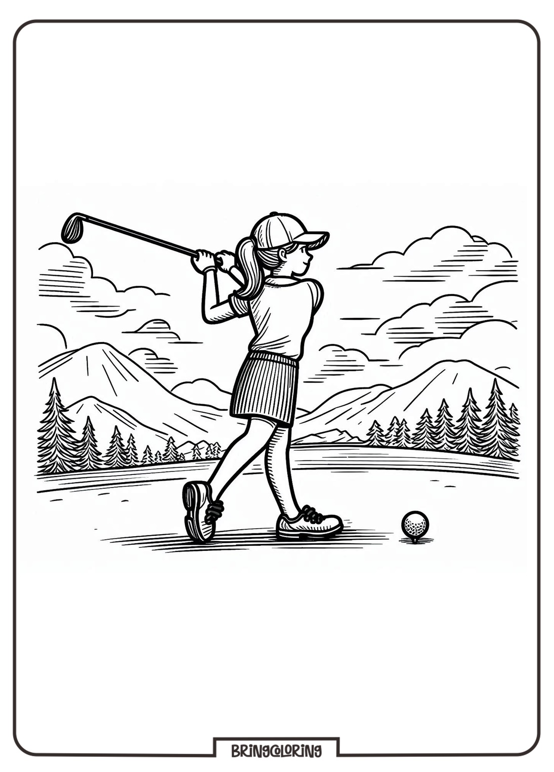 golf coloring pages for kids