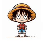 image of Luffy and his straw hat coloring
