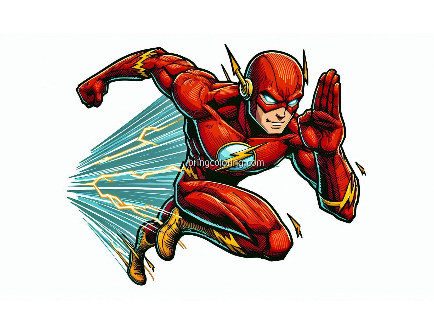 The Flash Coloring Page for Kids 5 image of The Flash coloring