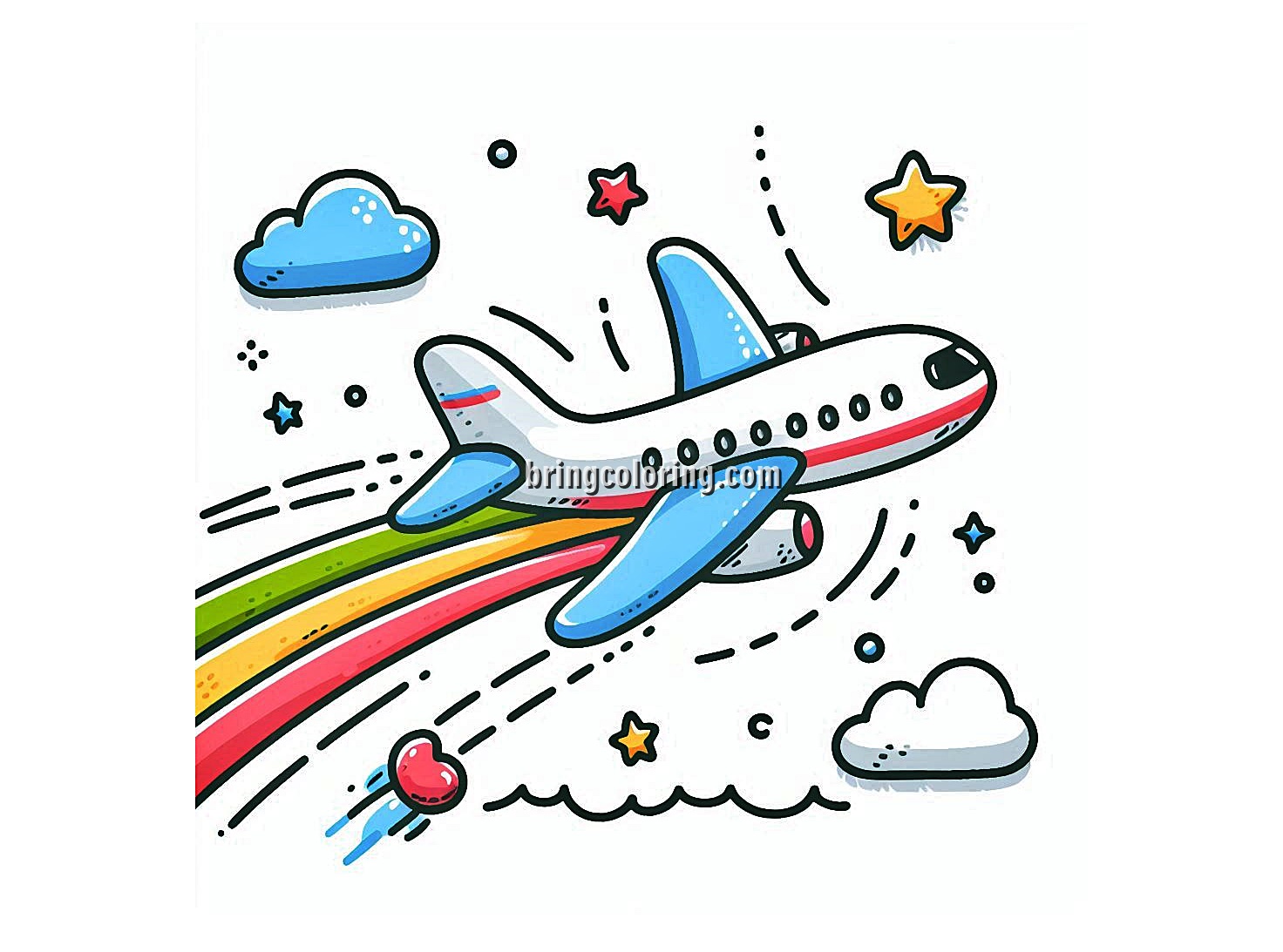 image of airplane coloring