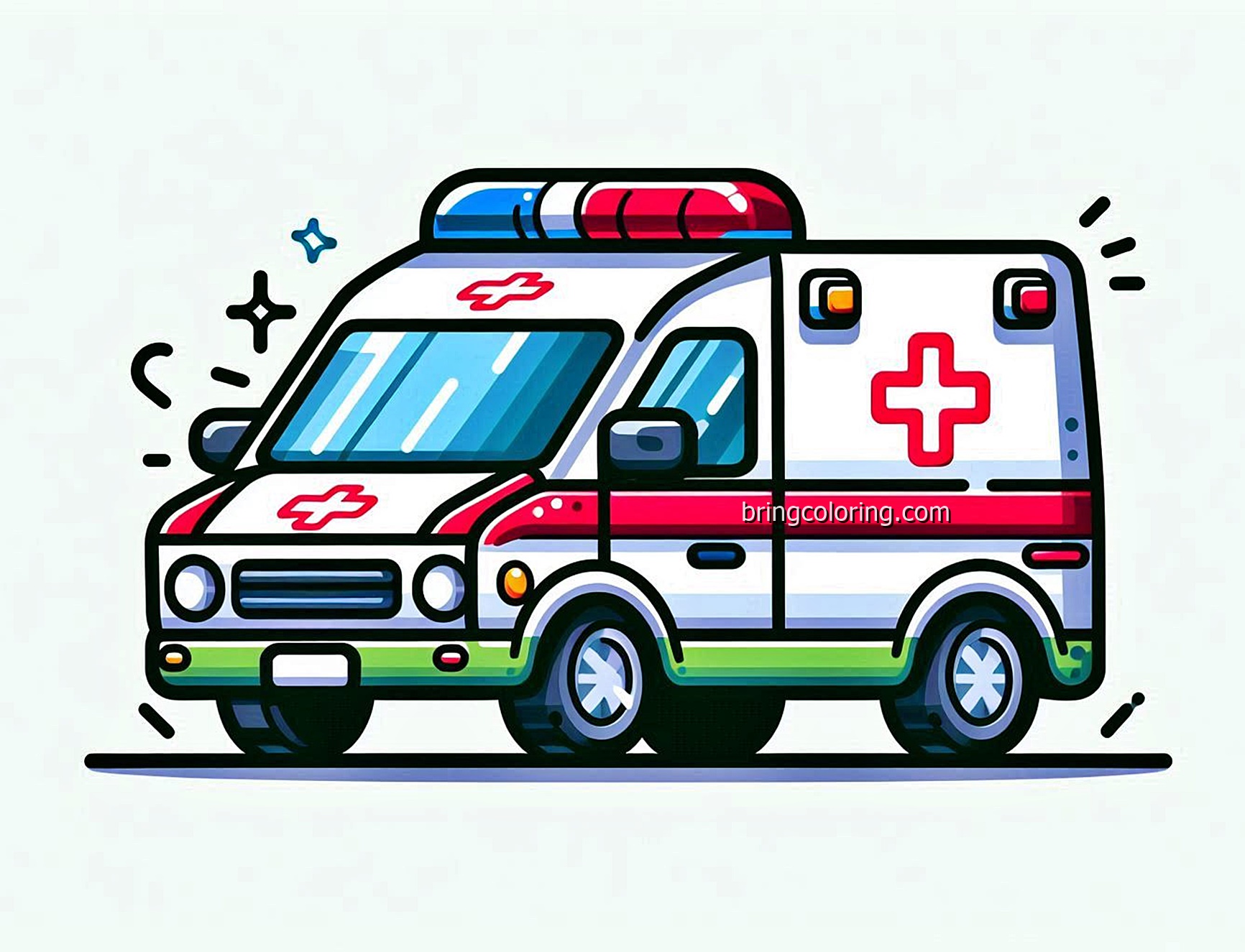 image of ambulance car coloring