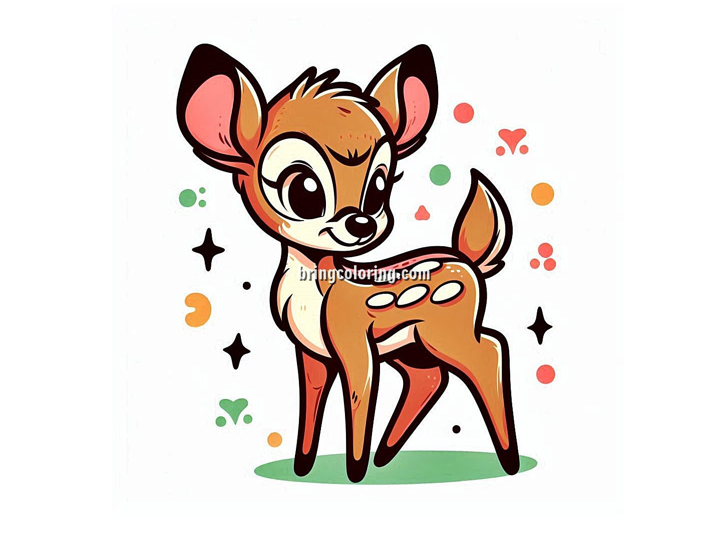 Adorable Deer Bambi Coloring Pages 4 image of bambi coloring