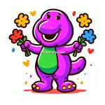 image of barney coloring
