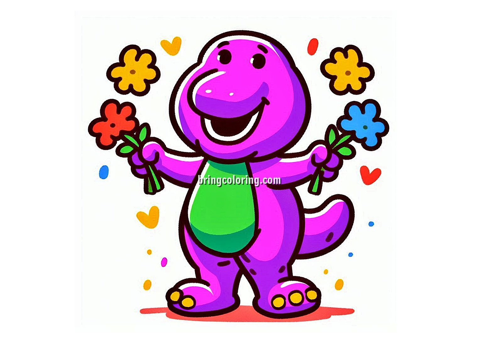 The Friendly Purple Dinosaur Barney Coloring Pages 3 image of barney coloring