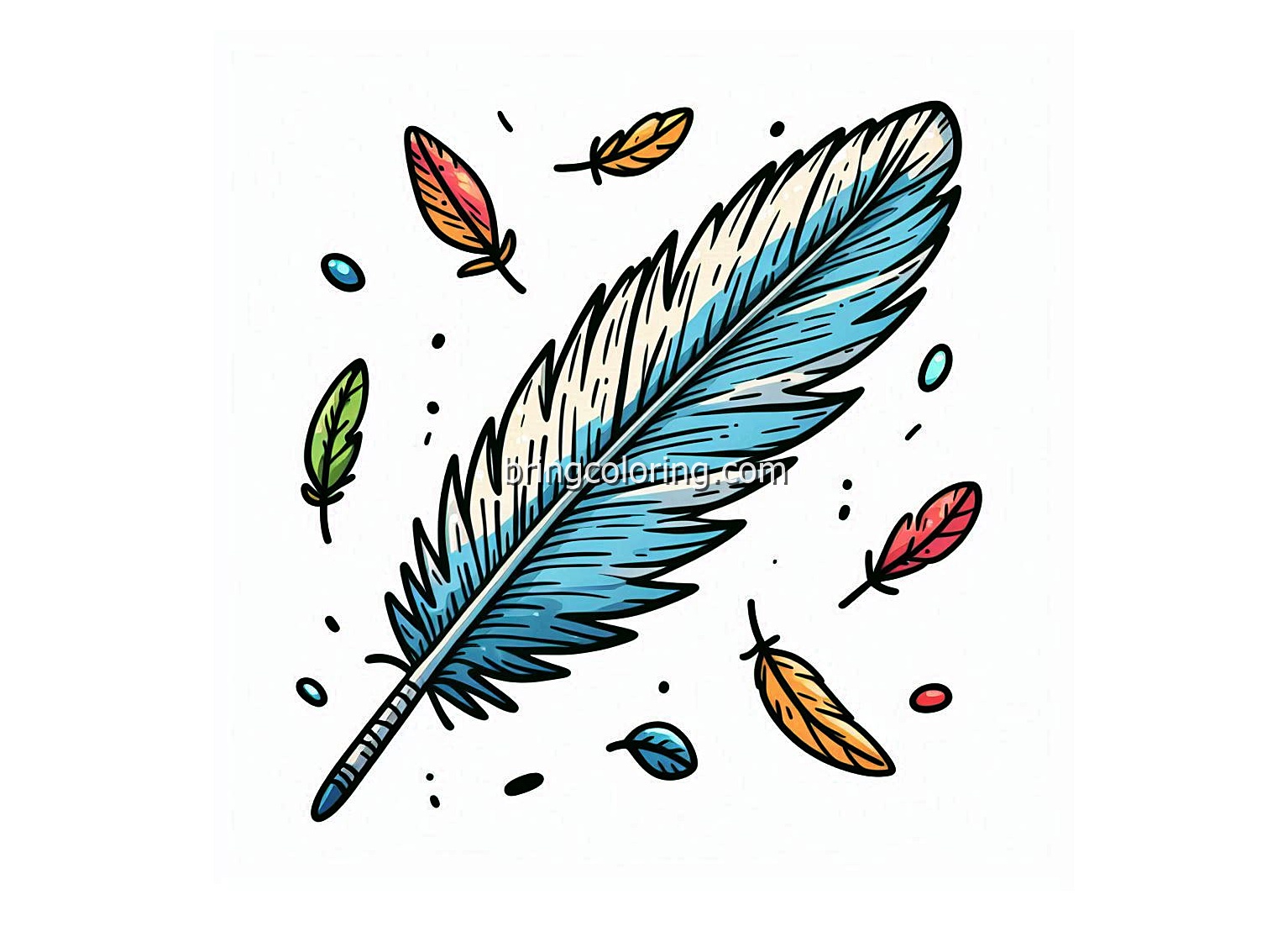 Feather Coloring Pages for Kids 4 image of feather coloring