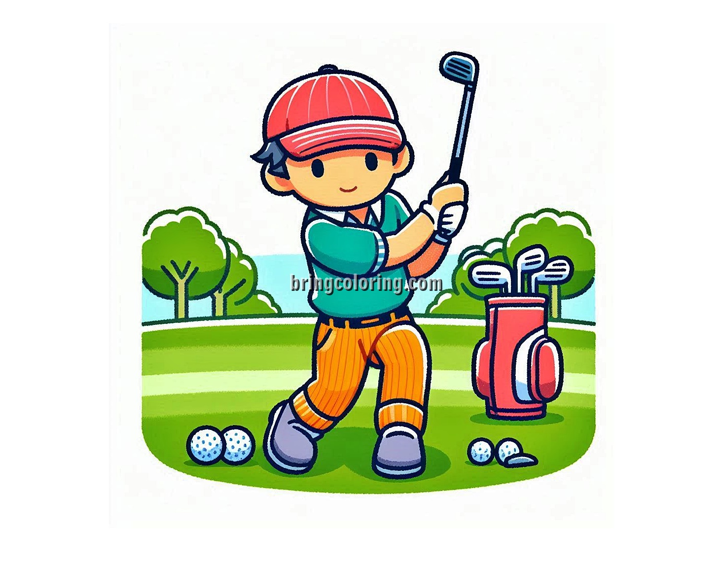 image of golf coloring