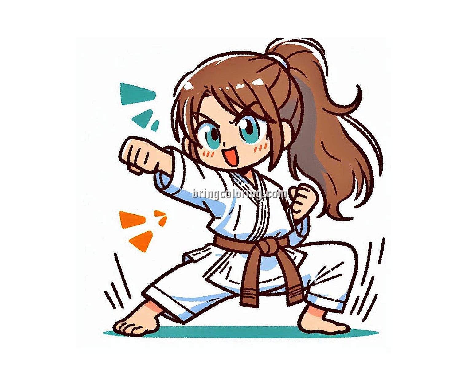 Karate Coloring Page for Kids 3 image of karate coloring for kids