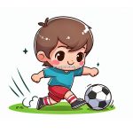 image of kids play soccer coloring