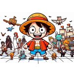 image of one piece cartoon movie coloring