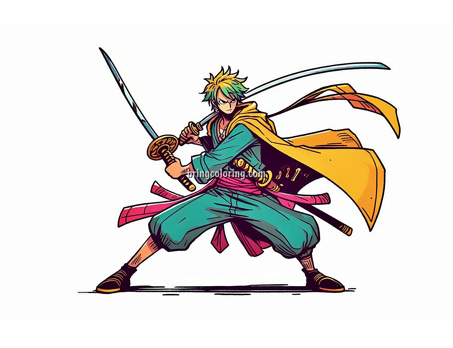 image of roronoa zoro one piece cartoon movie coloring
