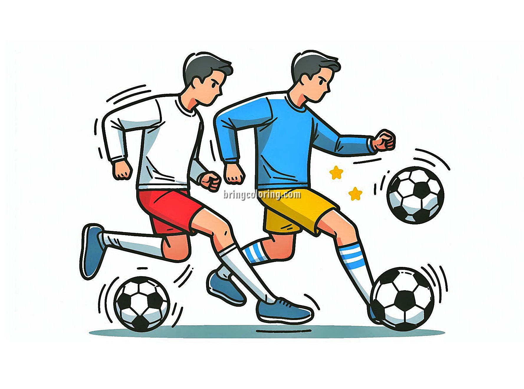 image of soccer coloring