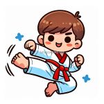image of taekwondo coloring for kids