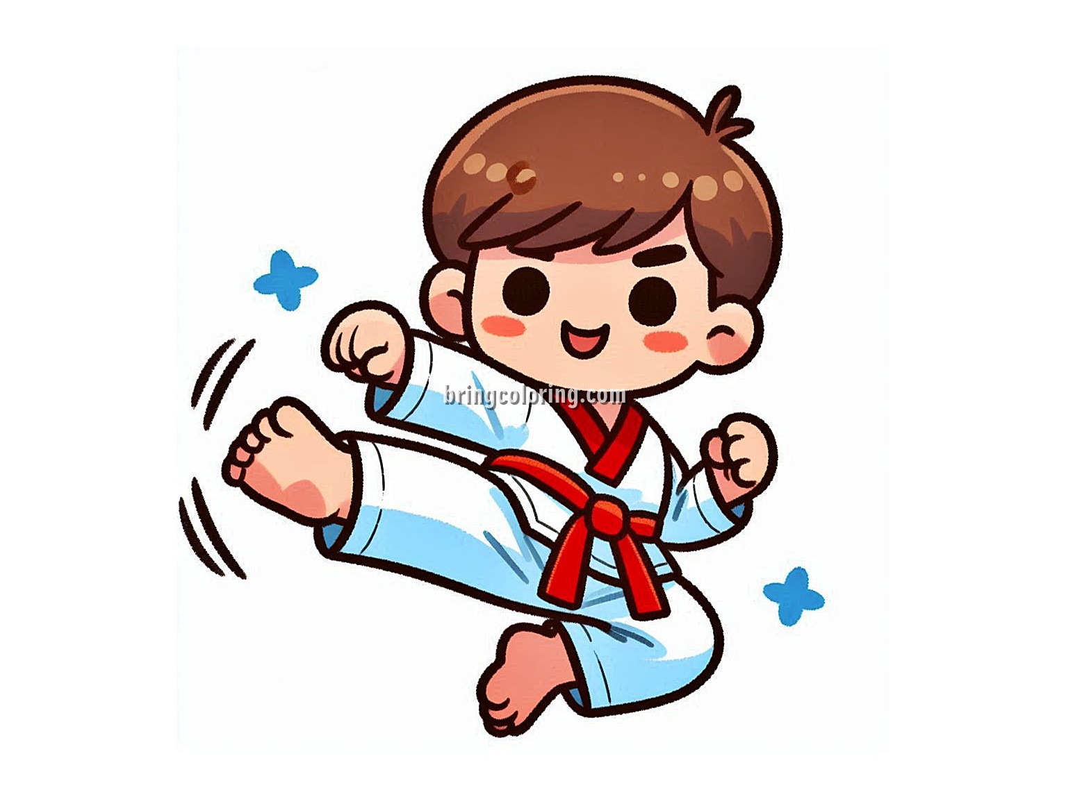 image of taekwondo coloring for kids