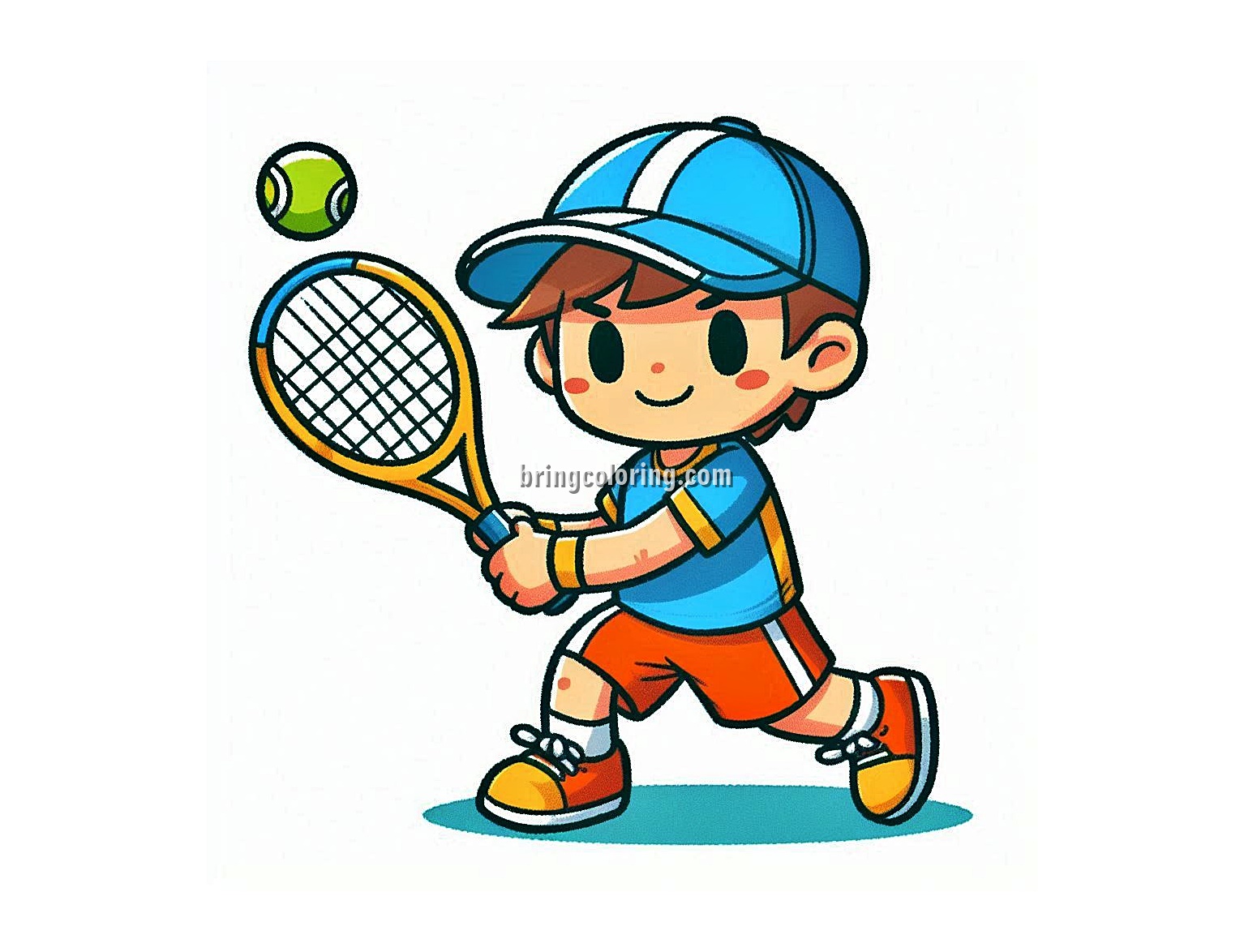 Tennis Coloring Pages for Kids 5 image of tennis coloring