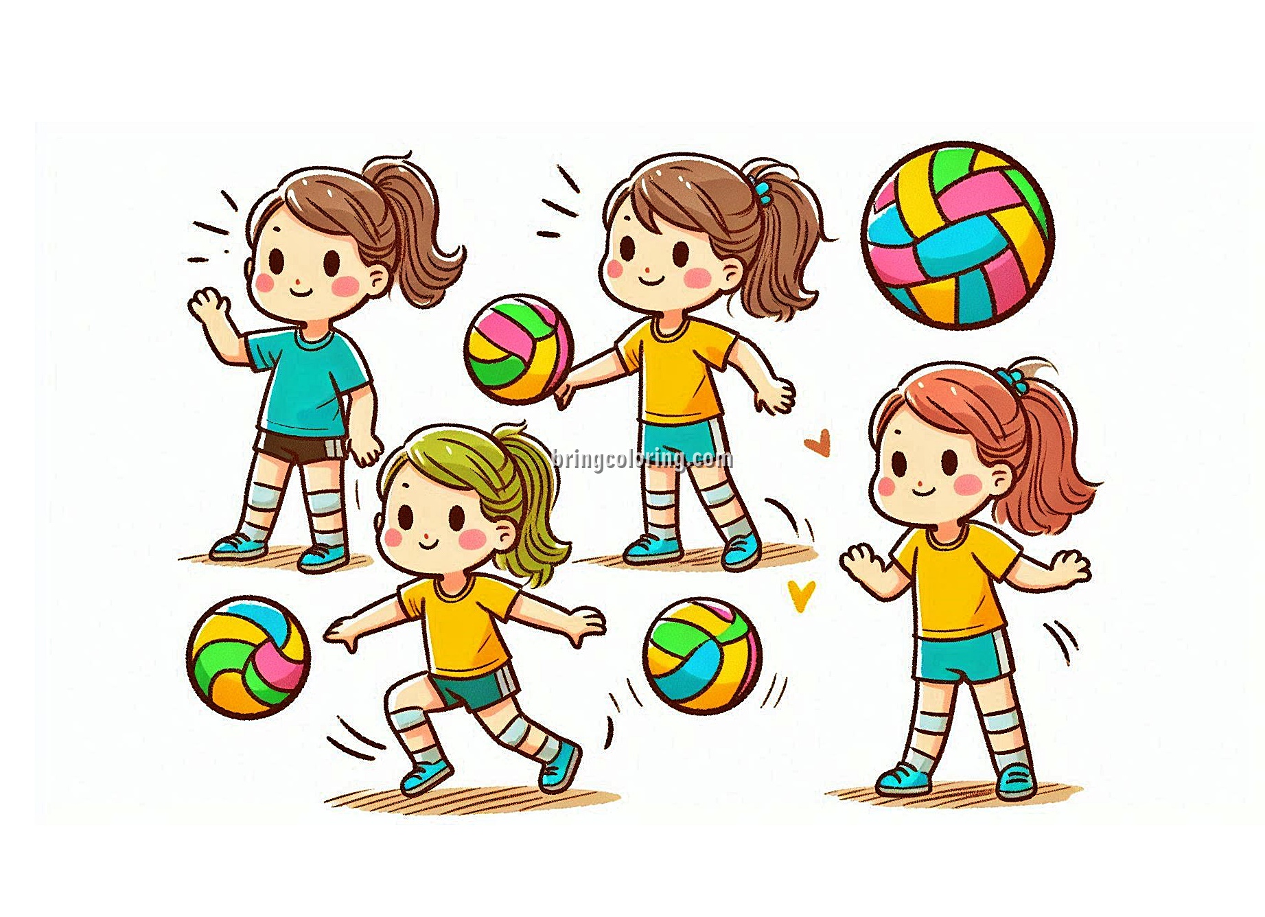 image of volley ball coloring