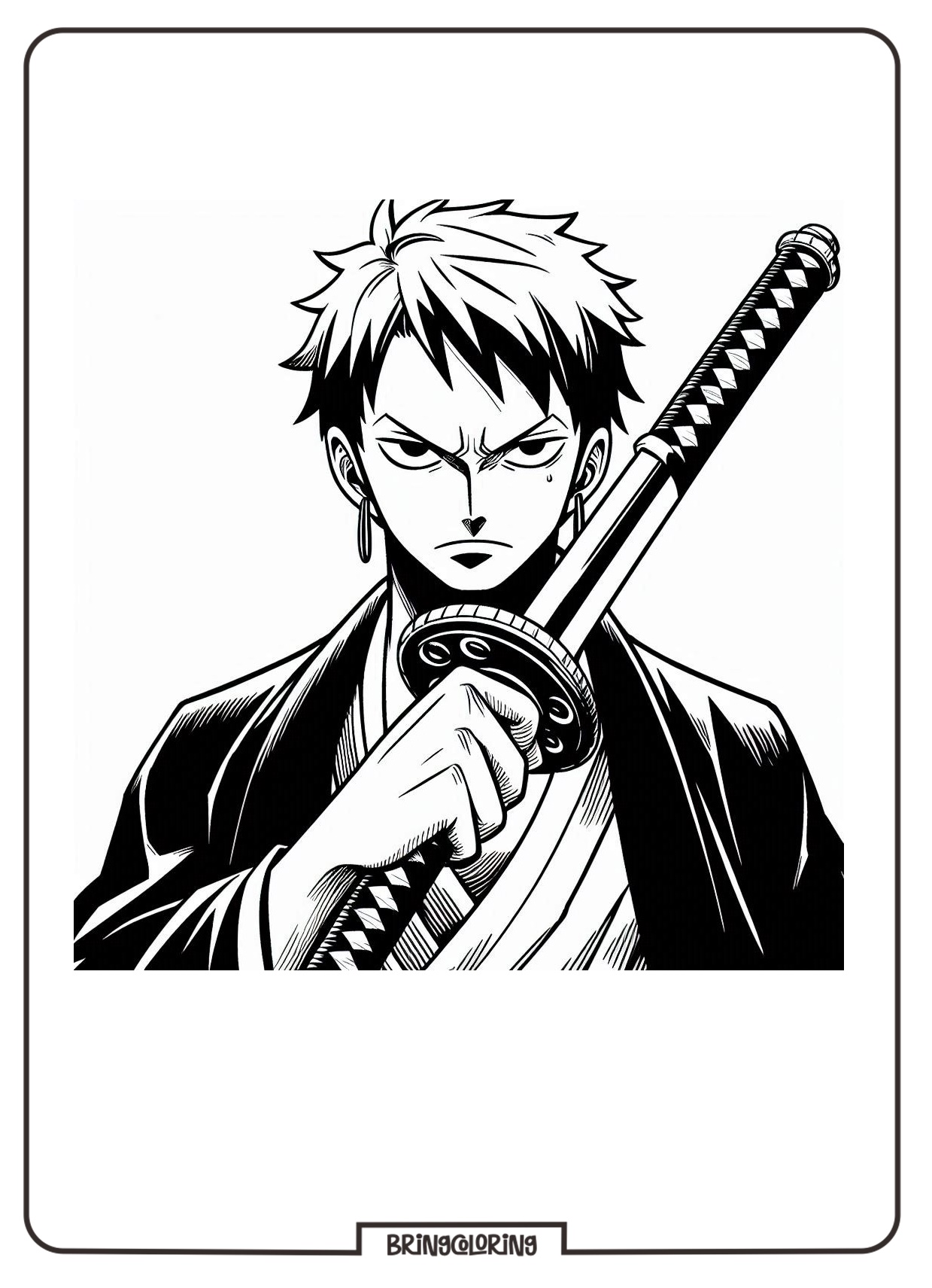 roronoa zoro one piece coloring pages cartoon movie